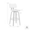 Armen Living Pico 26" Swivel Black Wood Counter Stool in Light Gray Fabric with Black Metal LCPIBABLKLTGR26 - alternate 10